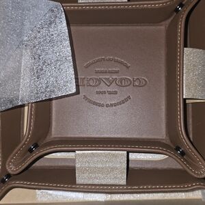 Coach Boxed Valet Tray Set In Dark Saddle With Coach Gift Box CU312 $250 NEW